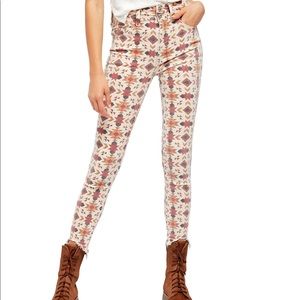 Free People Wild Child Printed Skinny Jeans